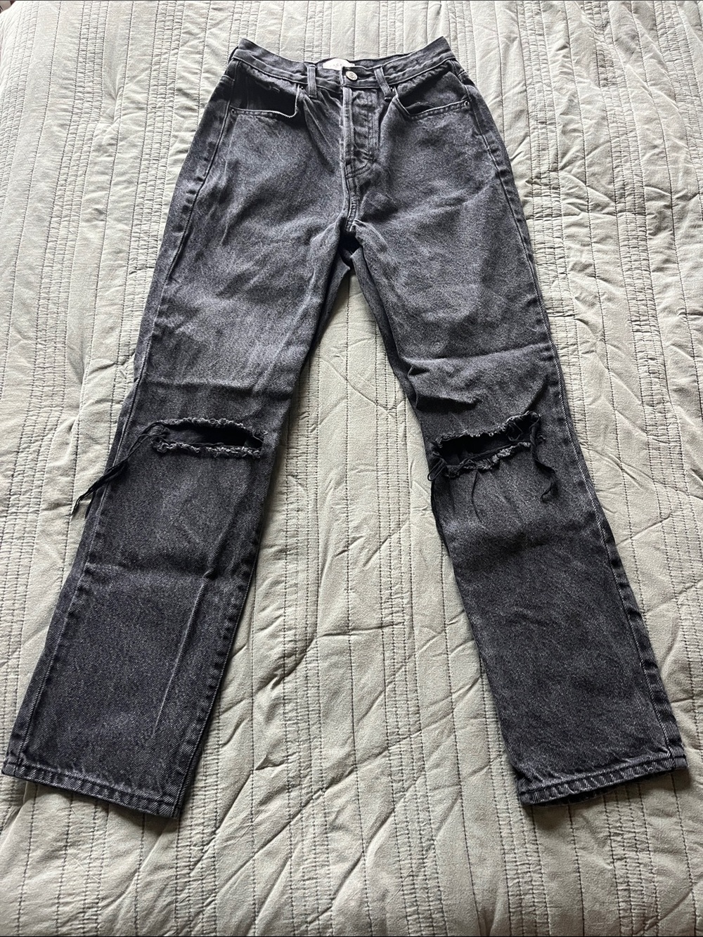 PacSun Black Straight Leg Ripped Jeans